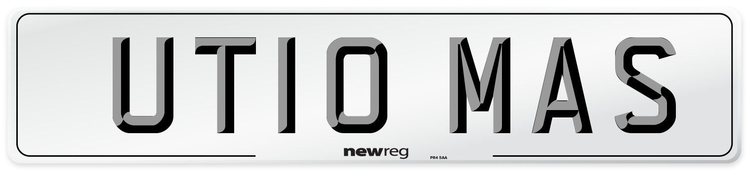 UT10 MAS Number Plate from New Reg